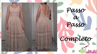 Vestido Mary Castro  usado por Virginia passo a passo completo #crochet #tutorial