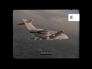 1970s Private Jet in Flight, Air to Air, 35mm