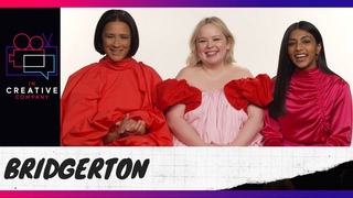 Bridgerton with Nicola Coughlan, Golda Rosheuvel, and Charitha Chandran.