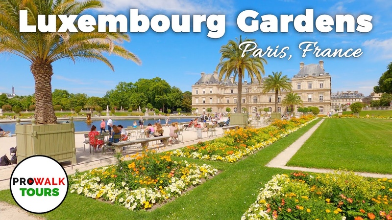Luxemburg Gardens Walk in 4 K UHD Paris, France With