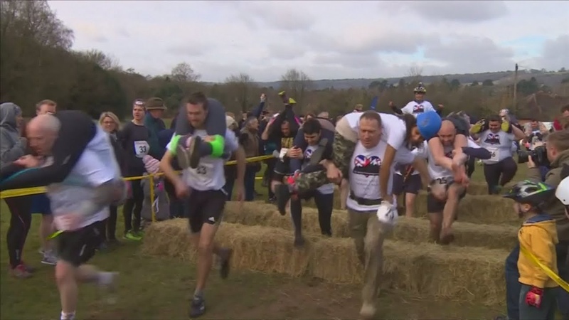 The UKs 9th annual wife carrying