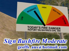 Sign bushfire moderate