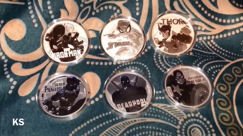 2017, 2018 2019 Tuvalu 1 oz Silver 1 Marvel Series BU (Серебряная