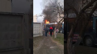 Горит автобус в Бобруйске