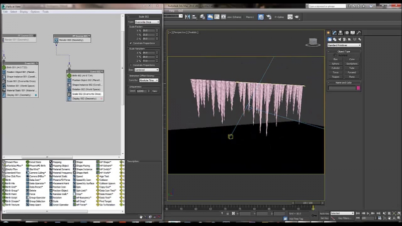 3 DS MAX realistic icicle particle, material,