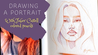 Drawing a portrait with Faber Castell colored pencils