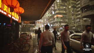 Walking in Hong Kong created with Unreal Engine 5 Lumen Kitbash3d