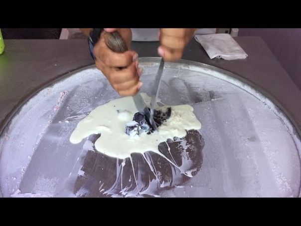 Handmade Instant Fried Ice Cream Rolls, Cookies, Brownie Vanilla, Thailand, Ice